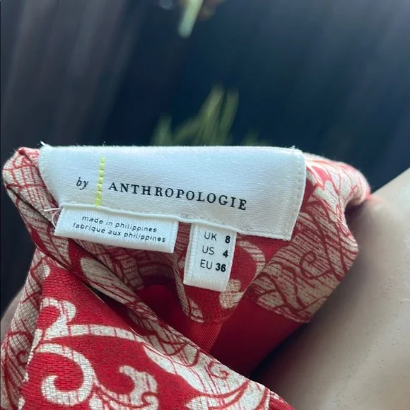 Anthropologie Elegant Red Floral Dress - Picture 3 of 3